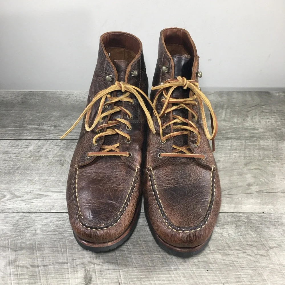 Allen Edmonds Yuma Chukka Bison Brown Leather Men’s Moc Toe Boots Size 10 Wide